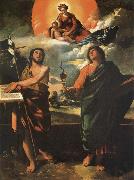 Dosso Dossi The Madonna in the glory with the Holy Juan the Baptist and Juan the Evangelist Sweden oil painting artist